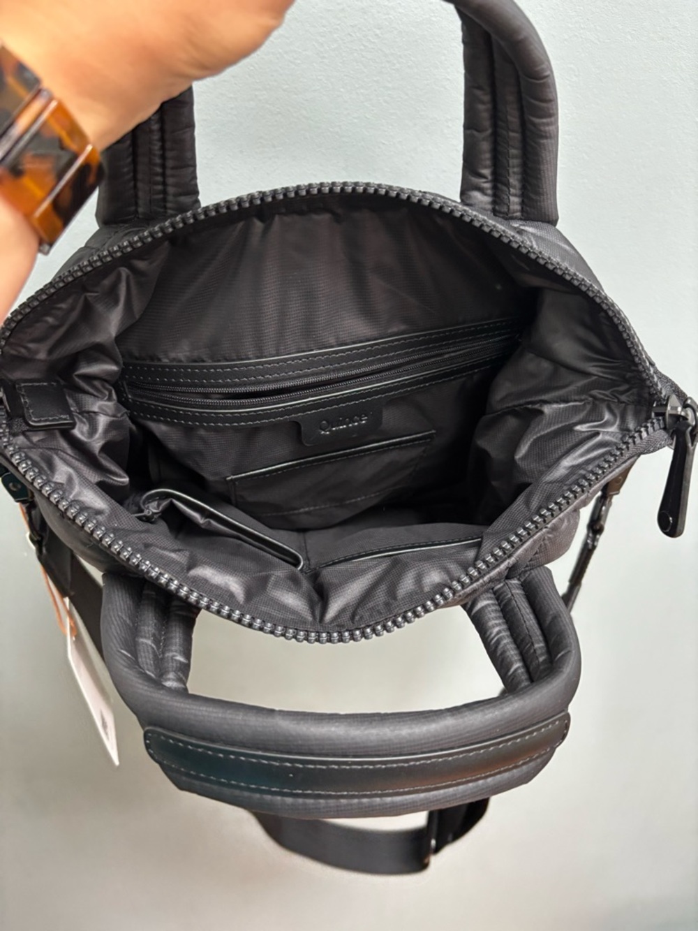 Quince Black Quilted Crossbody Tote - Picture 8 of 8